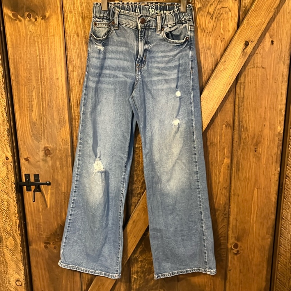 Gap kids girls, size 10, slim, high-rise, wide, leg jeans